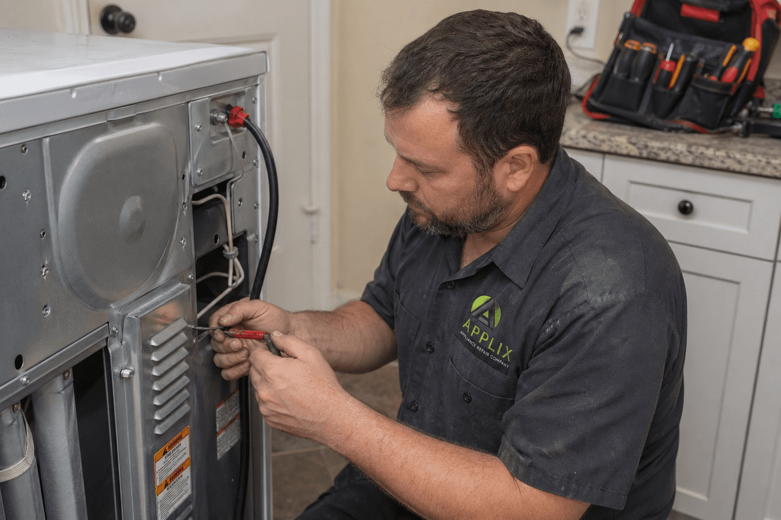 Technician repairing dryer repair in Staten Island