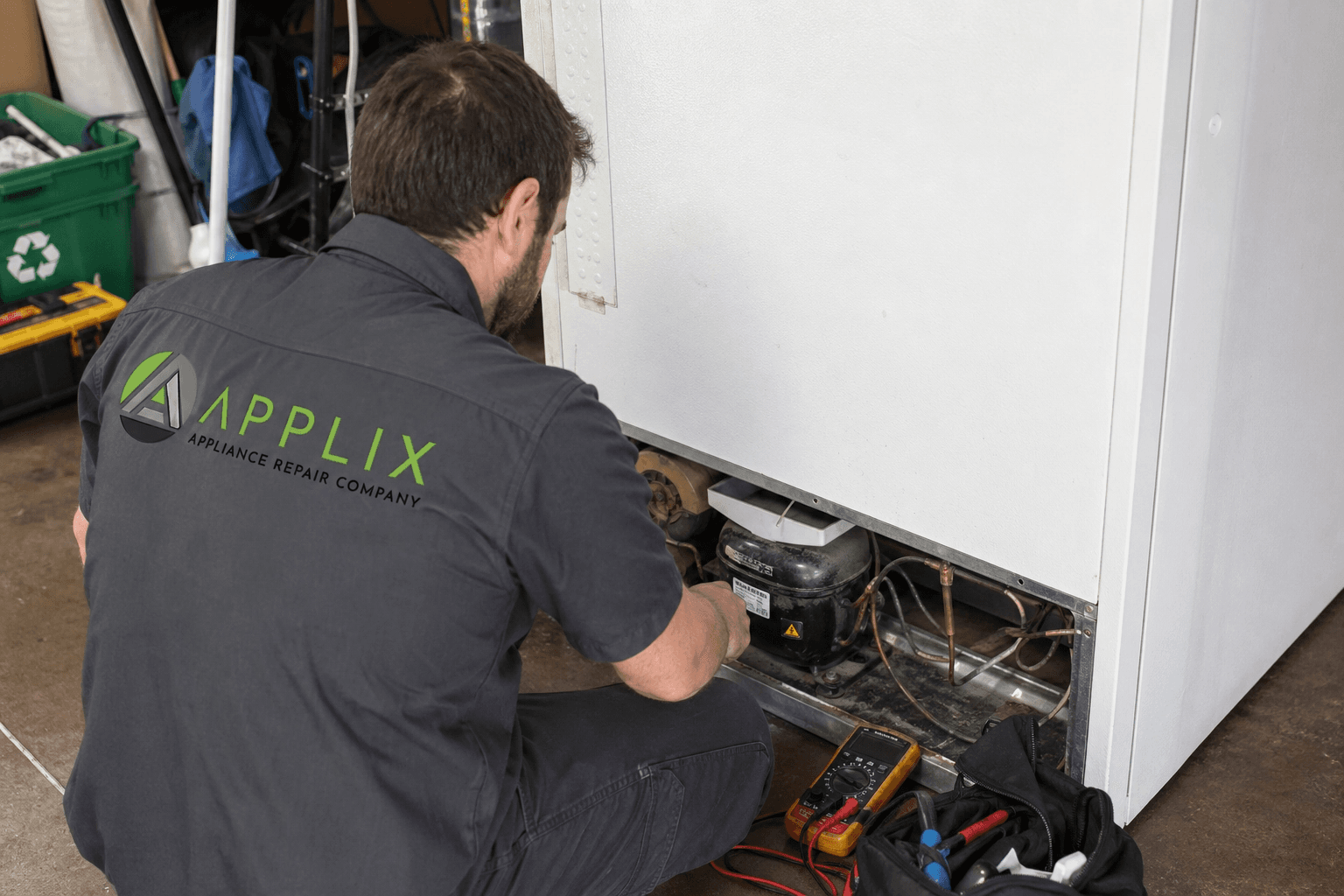Technician repairing freezer repair in Montclair