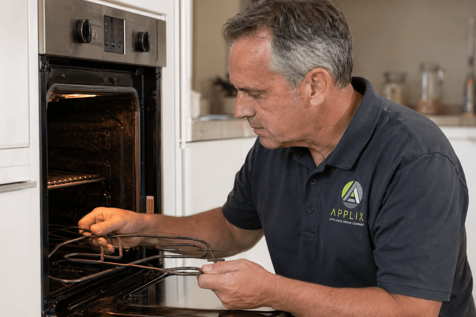 Technician repairing oven repair in Staten Island